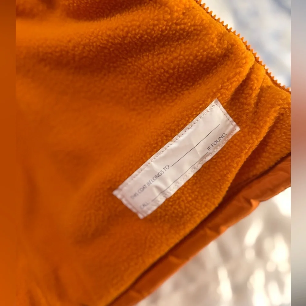 Whales Tail Youth Orange Puffer Jacket with Hood, Sz 14/16, NWT